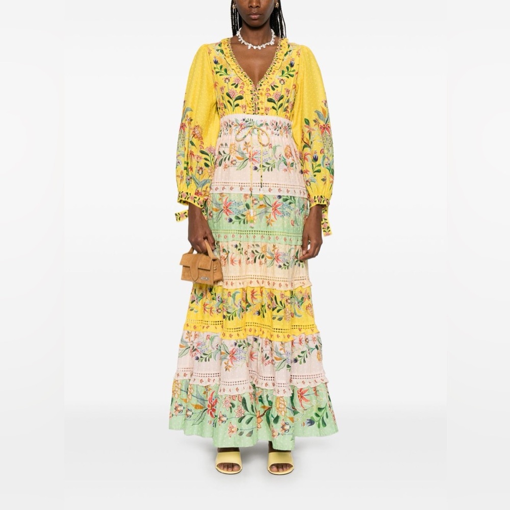 FARM Rio Vibrant Yellow Floral Dress
